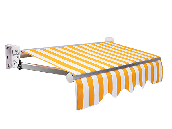 Hand cranked telescopic sunshade
